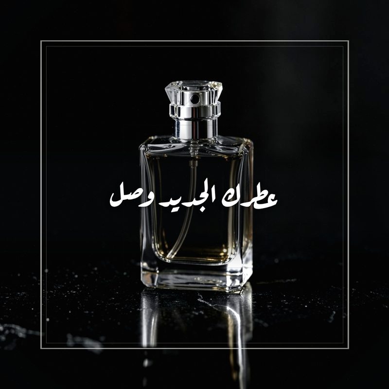 منشور علامة منتجات بتصميم عربي وعنوان موصول
